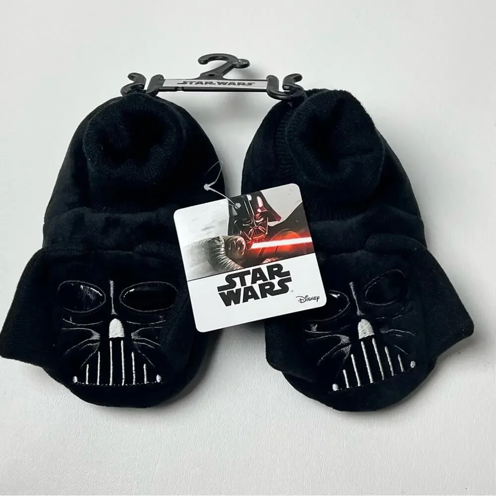 Star Wars Darth Vader  Character Boy's Black Slippers Sz 9-10